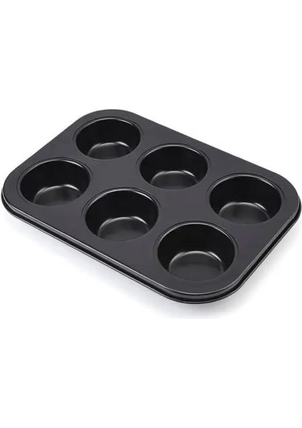 Home 6 Gözlü Metal Muffin ve Cupcake Tepsisi, Fırın Tepsisi, Çok Amaçlı Kek Kalıbı, Yüksek Isıya Dayanıklı, Kolay Temizlenebilir, Mükemmel Pişirme Sonuçları