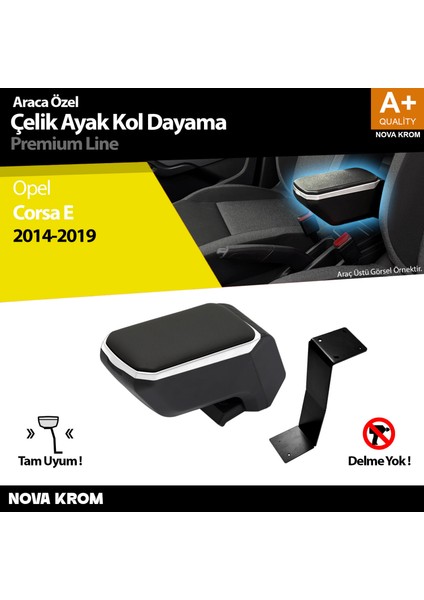 Opel Corsa E Kol Dayama Kolçak Çelik Ayaklı Abs Gri 2014-2019