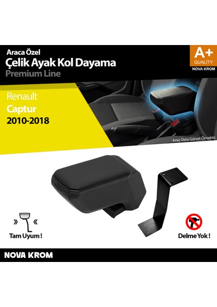 Renault Captur Kol Dayama Kolçak Çelik Ayaklı Abs Siyah 2010-2018