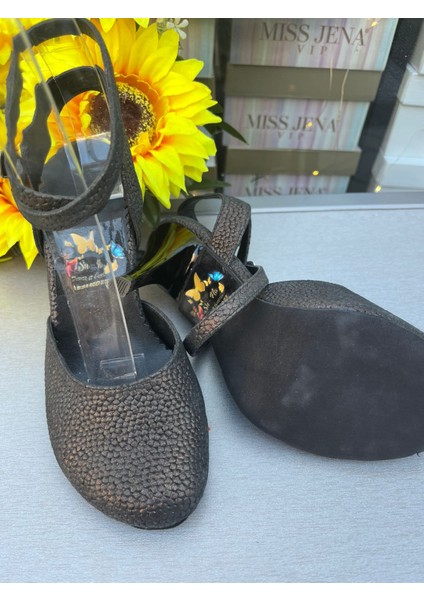 Kabartmalı Deri Kahve Burnu Kapalı , Kelebek Model 8,5 cm Topuk Boyu Tango, Salon ve Dans Ayakkabı indirimleri