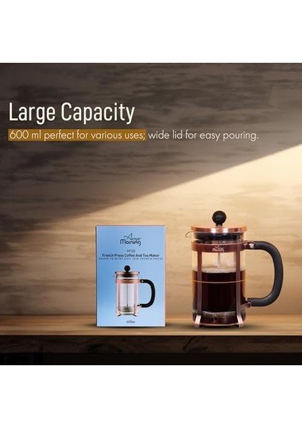 Morning FF120 Kahve ve Bitki Çayı Için French Press 600 ml fiyatları