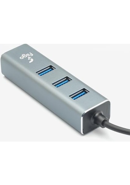 Type-C To Lan ve 3x USB Alüminyum Adaptör Gri fiyatları