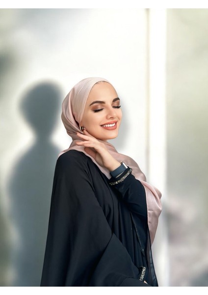 Idol Saten Janjan Şal - Pudra