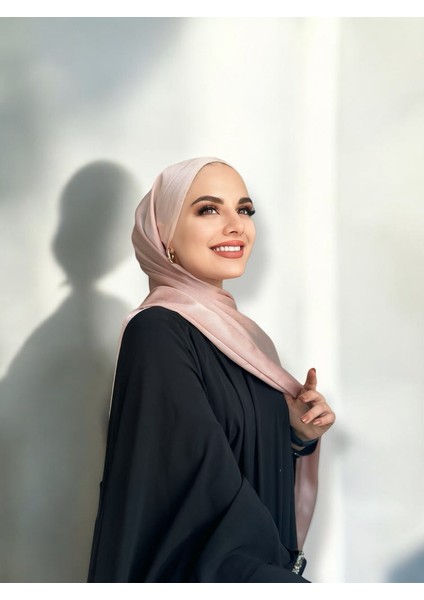 Idol Saten Janjan Şal - Pudra