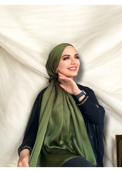 Idol Saten Janjan Şal - Haki