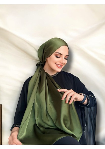 Idol Saten Janjan Şal - Haki