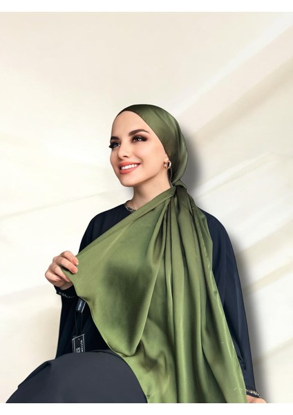 Idol Saten Janjan Şal - Haki