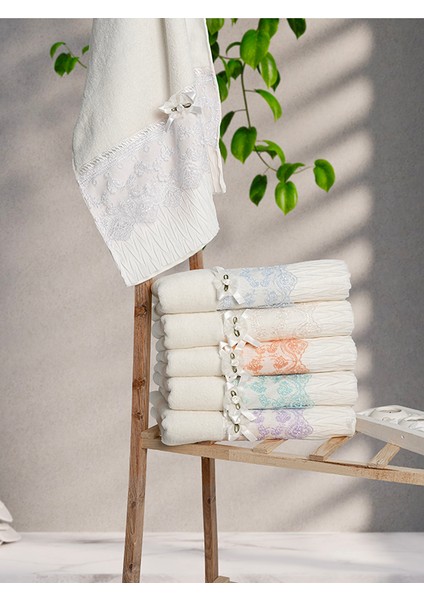 2li Tül Detaylı El Yüz Havlusu