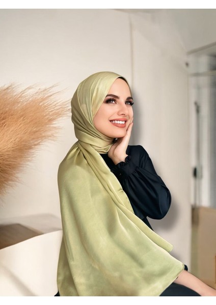 Idol Saten Janjan Şal - Zeytin Yeşili
