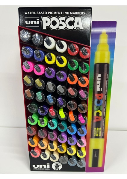 POSCA PC-5M 60’lı Dev Set (49 Renk-Tüm Renkler) Keçe Uçlu Akrilik Marker Kalem (1.8-2.5mm) – Poska PC5M PC 5M – Stand Hediyeli – Sanat, Hobi, Tasarım İçin modelleri
