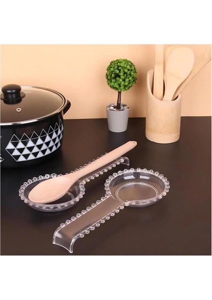 Altlığı Boncuklu Kirli Kaşık Altlığı Saydam