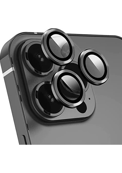 Trend Iphone 14 Pro/iphone 14 Promax Kamera Camı Lens Koruyucu Halka Set - Siyah fiyatları