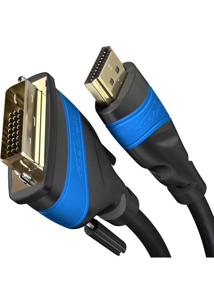 – Hdmi-Dvi Adaptör Kablosu – 1,5m (Çift Yön, Dvi-D 24+1/yüksek Hızlı HDMI Kablosu, 1080P/FULL Hd, Dijital Video, HDMI Cihazını DVI Monitöre (Veya Tersi) Bağlayabilirsiniz, Siyah)