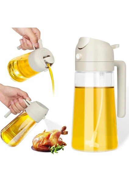 Home Çift Fonksiyonlu 450 ml Yağ Püskürtücü, Yağ Püskürtme ve Dökme Özellikli, Cam Sprey Yağdanlık, Mutfakta Kullanım Için Ideal (1)