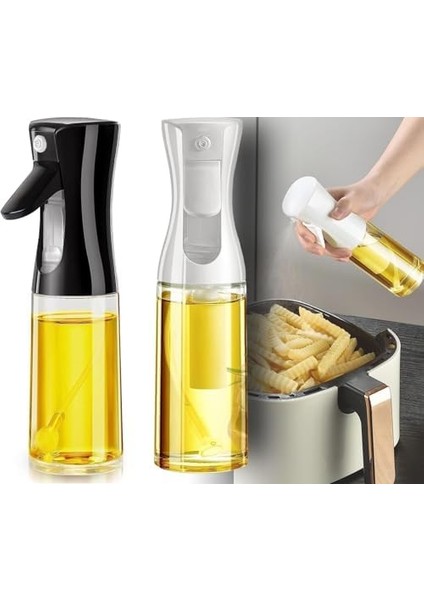 Cam Sprey Yağdanlık, Akıtma Damlatma Yapmaz, Limon, Sirke, Yağ Püskürtücü 225 ml Airfryer Kızartma Izgara Salata Için Yağlık 1 Adet. (Siyah) fiyatları