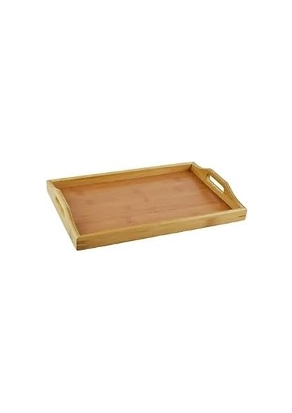 cm Kulplu Bambu Ahşap Dikdörtgen Çay Kahve Servis Lüx Sunum Tepsi 33X22 cm fiyatları