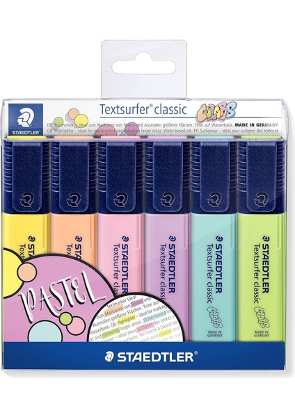 364 Cwp6 Textsurfer Classic Pastel Fosforlu Kalem 6&apos;lı Blister