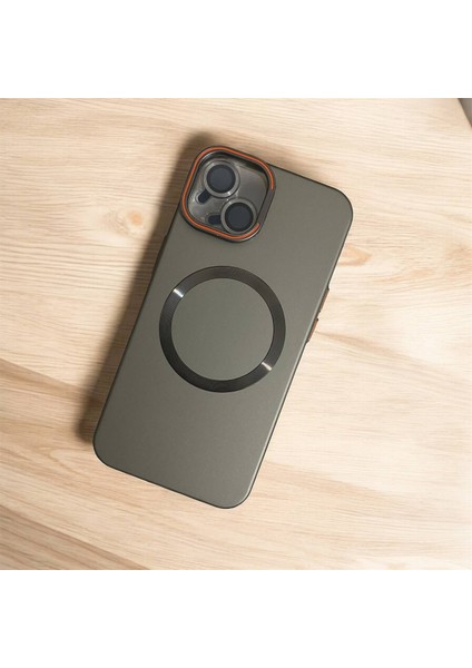 Apple Iphone 14 Uyumlu Magnezyum Serisi Standlı Kapak Magsafe Sert Kılıf + Kamera Lens Koruma . indirimleri