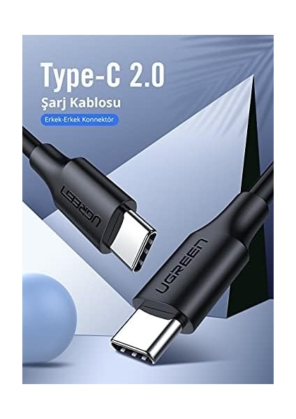 3.0 A, Usb-C & Usb-C Şarj ve Data Kablosu, 1 Metre, Beyaz fiyatları