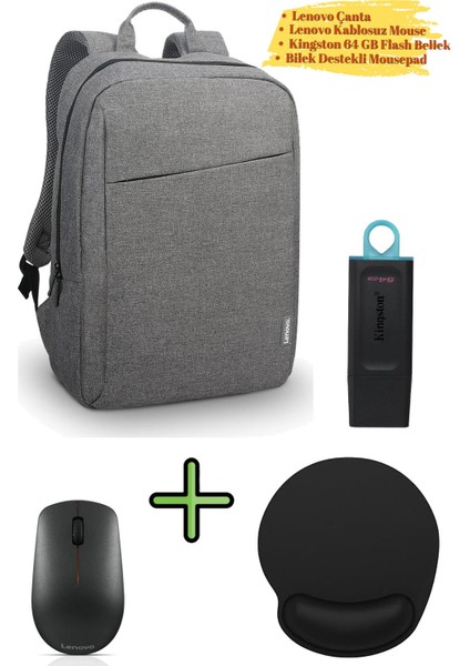 Sırt Çantası B210 Laptop Çantası Notebook Sırt Çantası Lenovo Mouse Flash Bellek Mousepad
