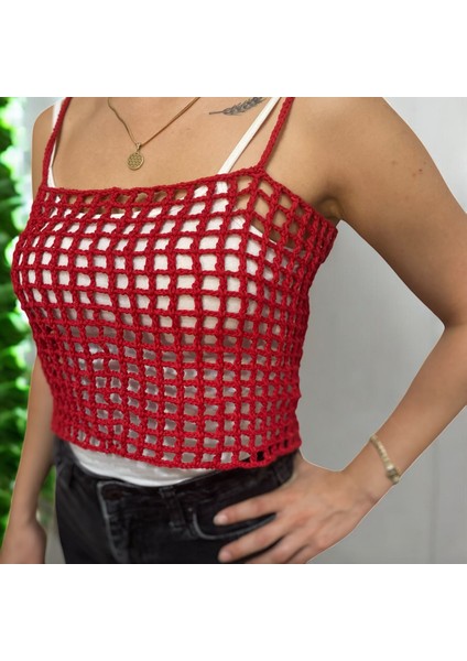 El Örgüsü Coton File Bluz