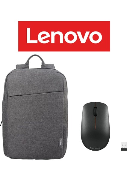 Case 15.6" B210 Laptop Sırt Çantası Gri + Lenovo 400 Wireless Kablosuz Mouse Siyah