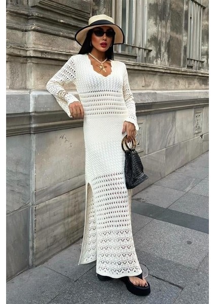 Ajur Detaylı Ispanyol Kol Elbise 2840 fırsatları