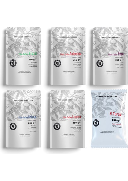 6'lı Mega Paket Medium Roast – Filtre Kahve 250 gr & Türk Kahvesi 100 gr