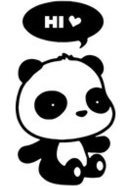 Sevimli Panda Oto Motor Laptop Duvar Folyo Sticker 25X45 cm Lcst [lcst]