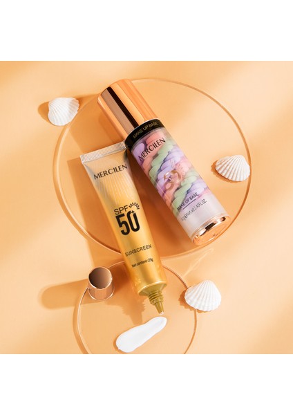 3 Renkli Makyaj Bazı ve SPF50 Güneş Kremi 2'li Set