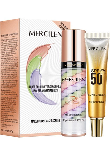 3 Renkli Makyaj Bazı ve SPF50 Güneş Kremi 2'li Set modelleri