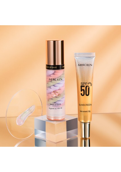 3 Renkli Makyaj Bazı ve SPF50 Güneş Kremi 2'li Set fırsatları