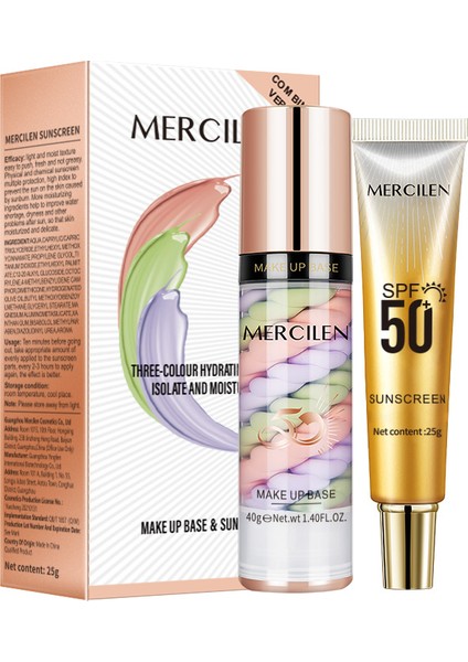 3 Renkli Makyaj Bazı ve SPF50 Güneş Kremi 2'li Set indirimleri