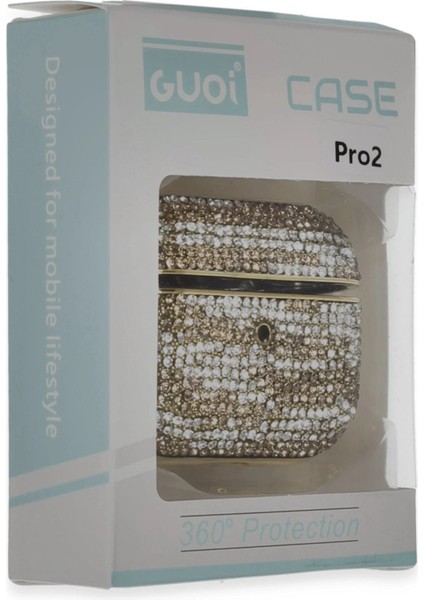 CPT83 Airpods Pro 2 (2.nesil) Klor Taşlı Kılıf - Desen 6