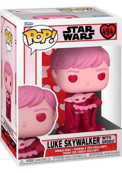 Pop! Valentines Luke Skywalker & Grogu Figürü, Mandalorian Koleksiyon Figürü