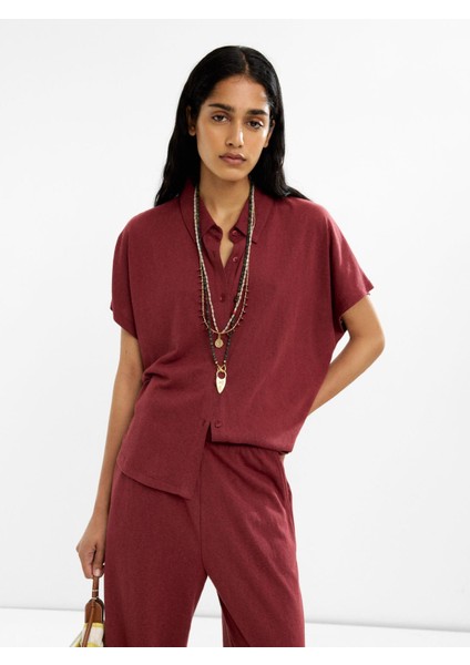 Pamuk Karışımlı Lagosta Gömlek