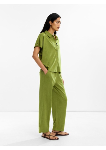 Pamuk Karışımlı Lagosta Gömlek