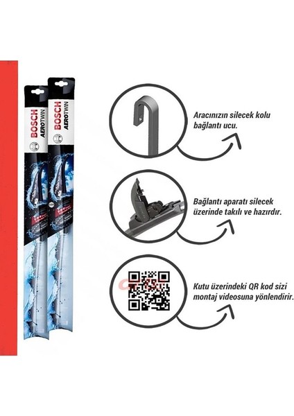 Mazda 2 Ön Silecek Takımı 2022-2025 Uyumlu | Bosch Aerotwin Serisi | 2'li Set | fiyatları