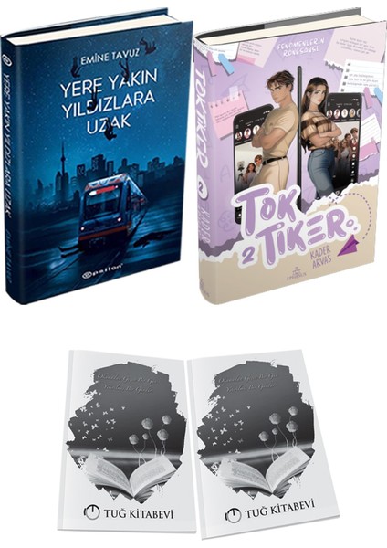 Toktiker 2 Ciltli ve Yere Yakın Yıldızlara Uzak Ciltli Emine Tavuz 2li Set + Hediyeli