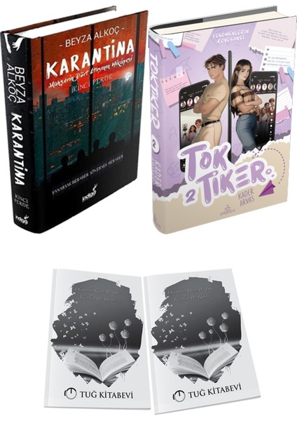 Toktiker 2 Ciltli ve Karantina 2 Ciltli Beyza Alkoç 2li Set + Hediyeli