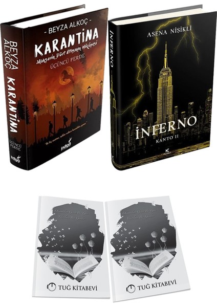 Inferno 2 Ciltli ve Karantina 3 Ciltli Beyza Alkoç 2li Set + Hediyeli