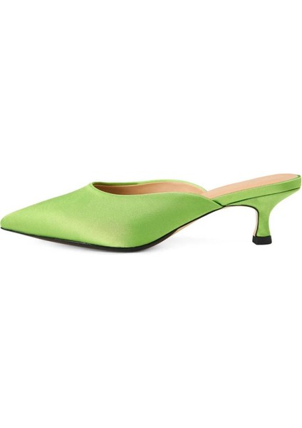 Brenda Satin, Saten Üst Yüzeyli, 4.5 cm Topuklu, Hakiki Deri Tabanlı Zarif Ayakkabı