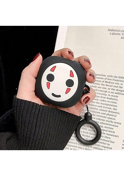 Samsung Galaxy Buds Live Için Kılıf Cartoon Figürlü Silikon Crtn-Fgr-Nofce [buds Live ile Uyumlu Kılıf - Mat Siyah]