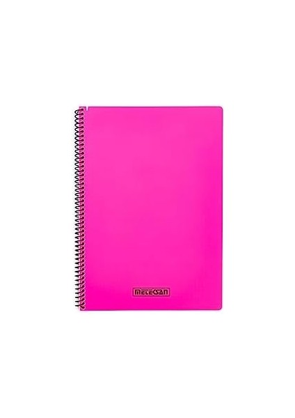 Karina Neon Serisi, A4 100 Yaprak Kareli Pp Kapaklı Spiralli Defter, Pembe