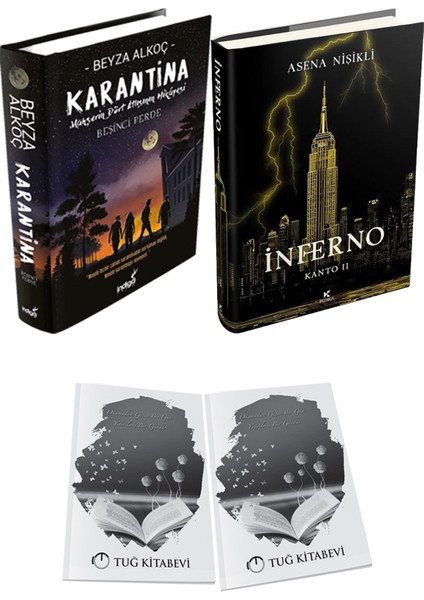 Inferno 2 Ciltli ve Karantina 5 Ciltli Beyza Alkoç 2li Set + Hediyeli