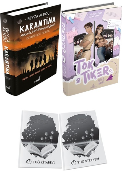 Toktiker 2 Ciltli ve Karantina 4 Ciltli Beyza Alkoç 2li Set + Hediyeli