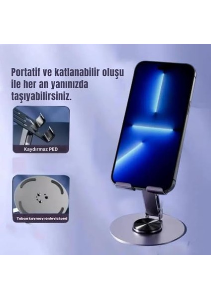 Açı ve Yükseklik Ayarlı Telefon ve Tablet Tutucu Stand, Kaydırmaz Masaüstü Dönebilen Stand fiyatları