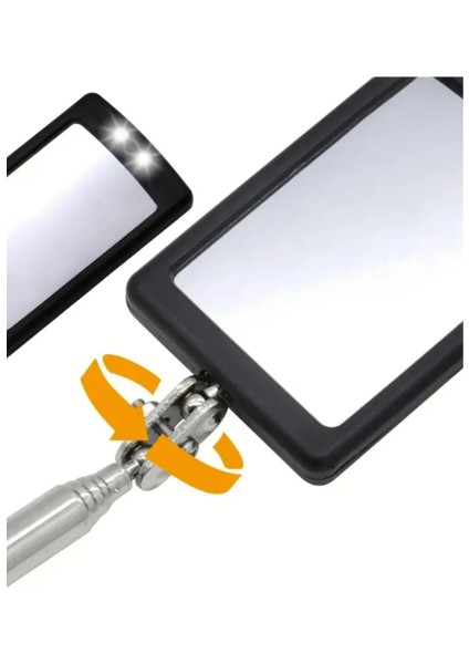 90 cm Teleskopik Uzayan Katlanır LED Işıklı Ayna - Uzatma Uzayan Kontrol Muayene Aynası fiyatları