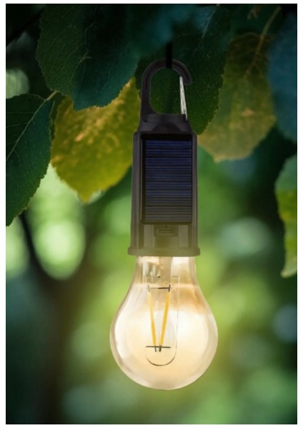 USB Şarjlı + Güneş Enerjili Bahçe Balkon Teras Kamp Karavan Aydınlatması Lambası Solar LED Ampul fiyatları