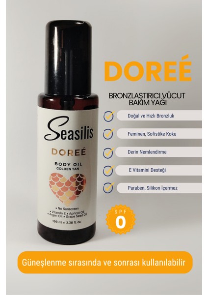 Doreé Bronzlaştırıcı Vücut Yağı - 100 ml